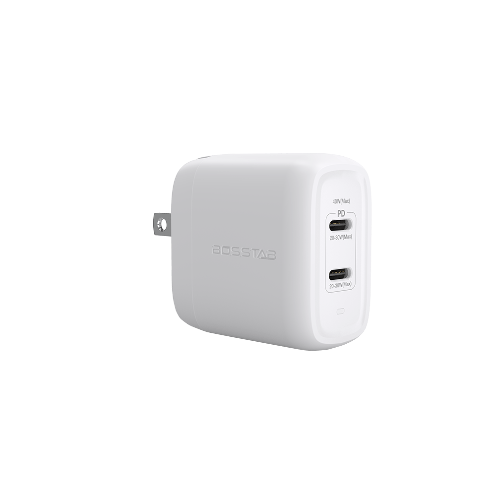 Deltaco USB-C wall charger GaN technology 2x USB